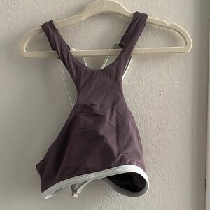 Purple Sports Bra with White Trim